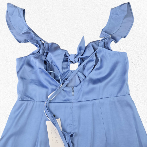 ASTR the Label Baby Blue Ruffle Coquette Marla Babydoll Mini Dress Size Medium - Picture 13 of 14